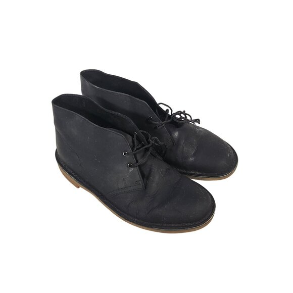 Clarks Mens Bushacre Chukka Boot Black Comfort Preppy Oiled Leather US/11 - Picture 2 of 9